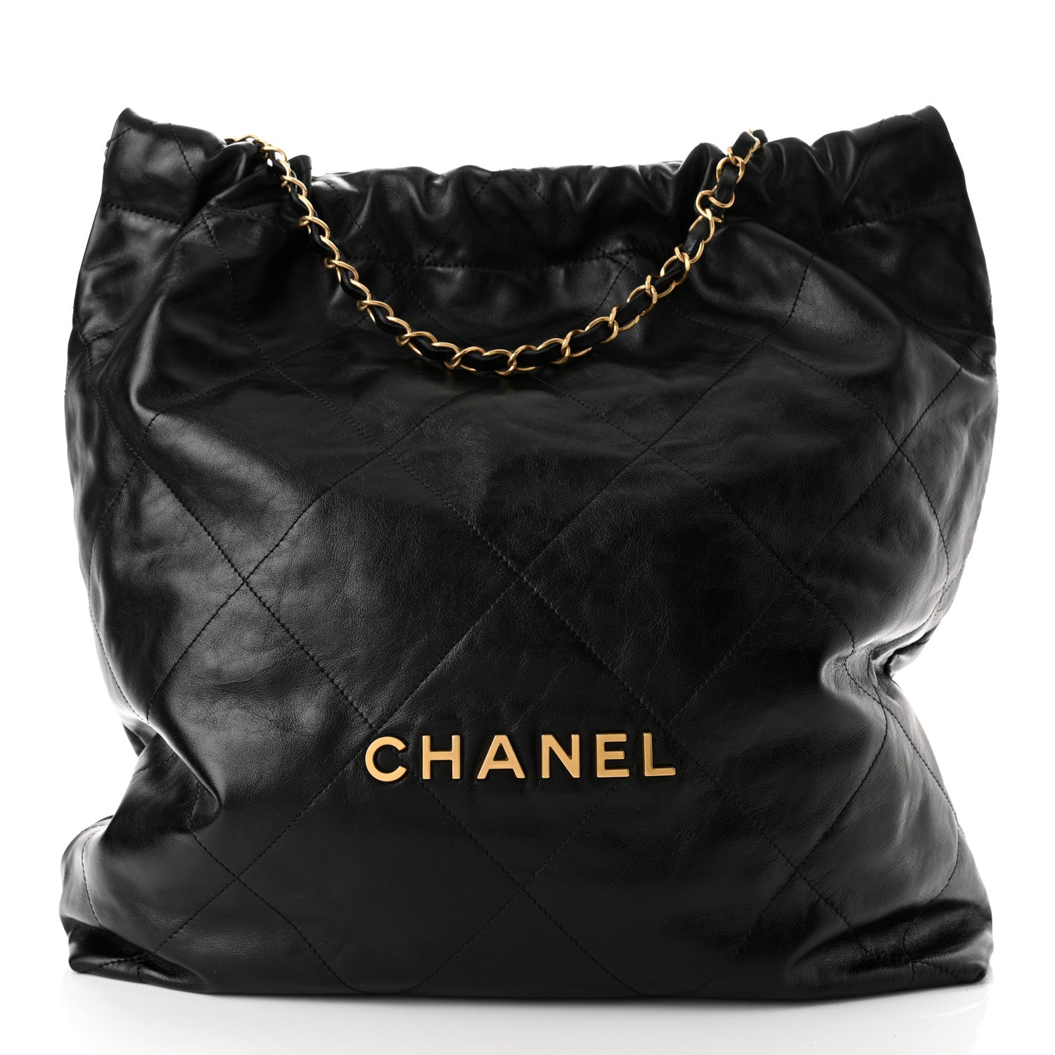 Chanel Shiny Calfskin Quilted Large Chanel 22 Black 3 of 11