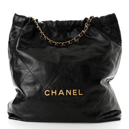 Chanel Shiny Calfskin Quilted Large Chanel 22 Black 3 of 11