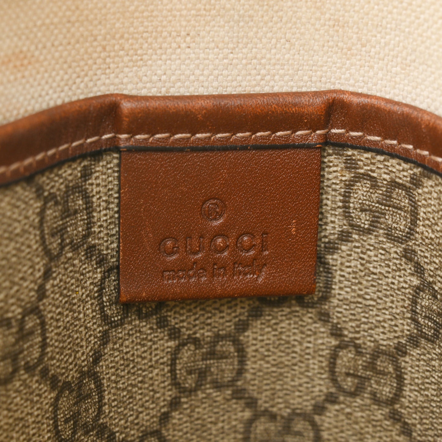 GG Plus Monogram Signature Web Loop Messenger Brown