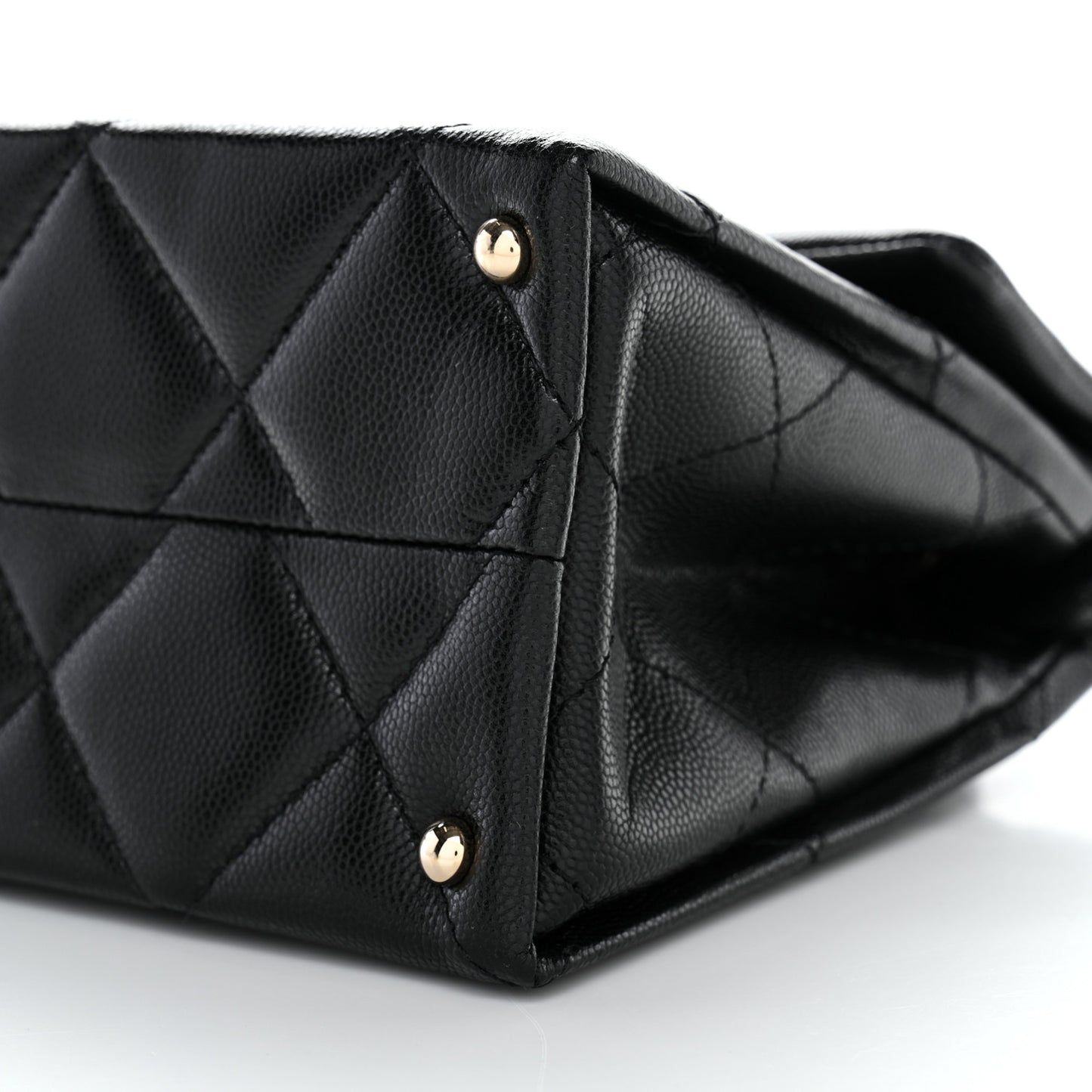 Caviar Quilted Mini Retro Twist Top Handle Flap Black