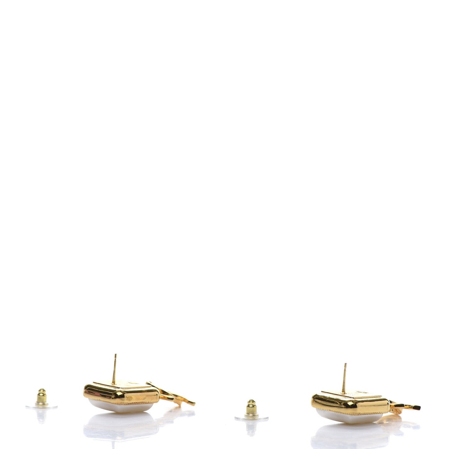 Metal Pearl Obazine CC Drop Earrings Gold