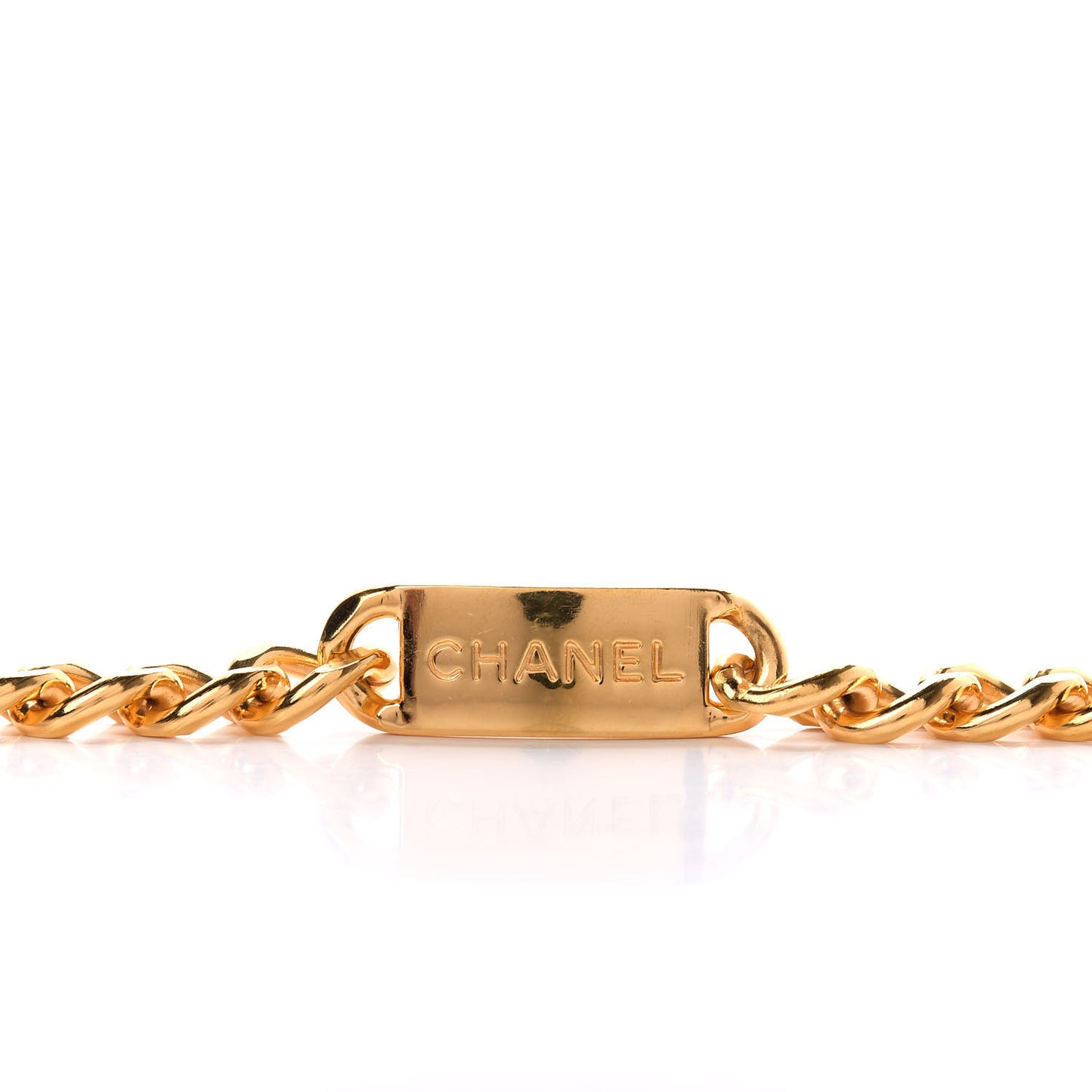 Metal Chain CC Medallion Belt Gold
