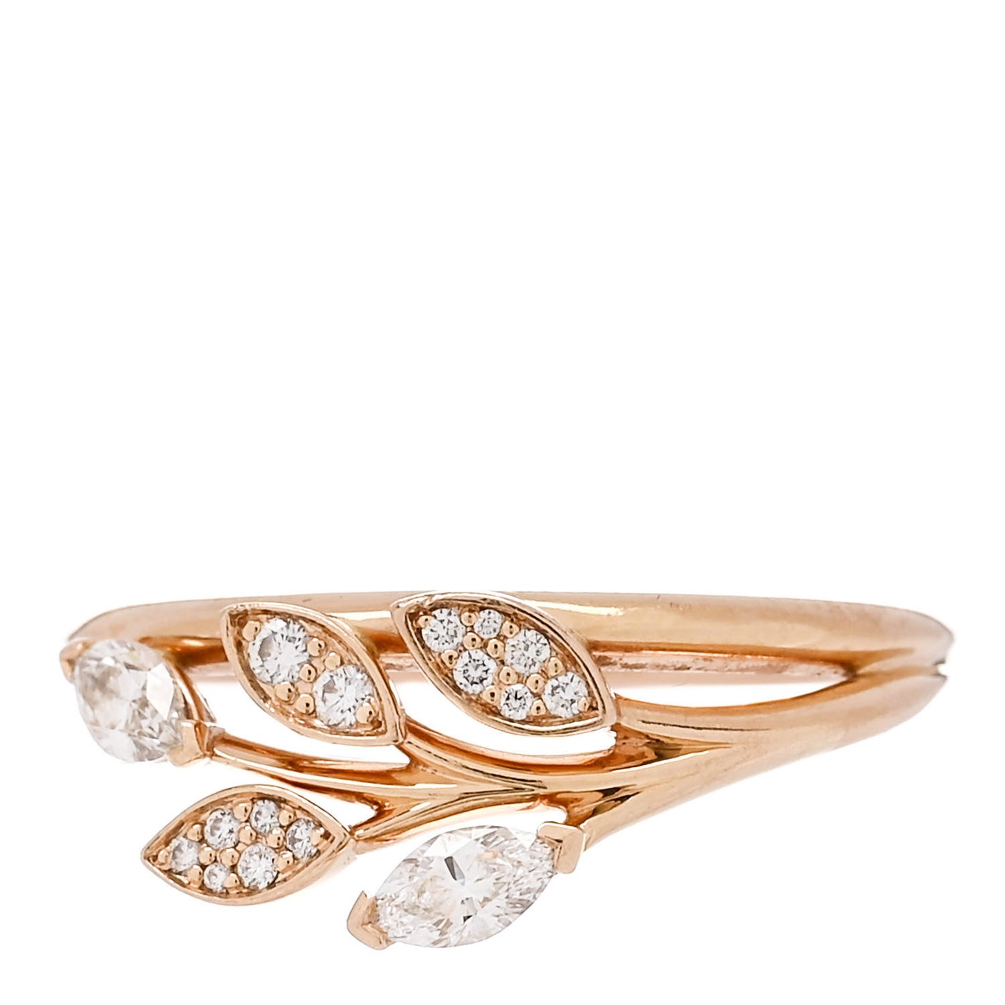 18K Rose Gold Diamond Victoria Vine Ring 52 6