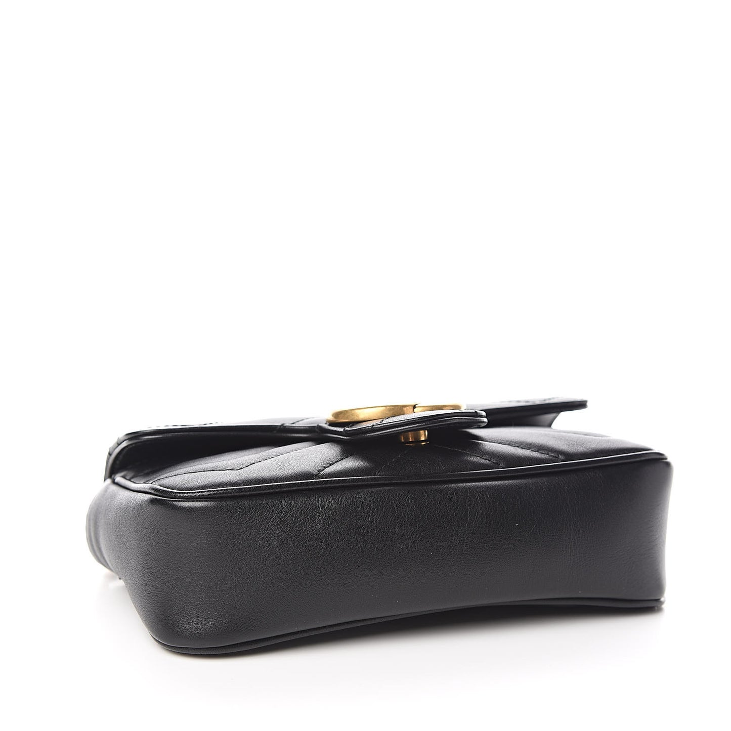 Calfskin Matelasse Super Mini GG Marmont Shoulder Bag Black
