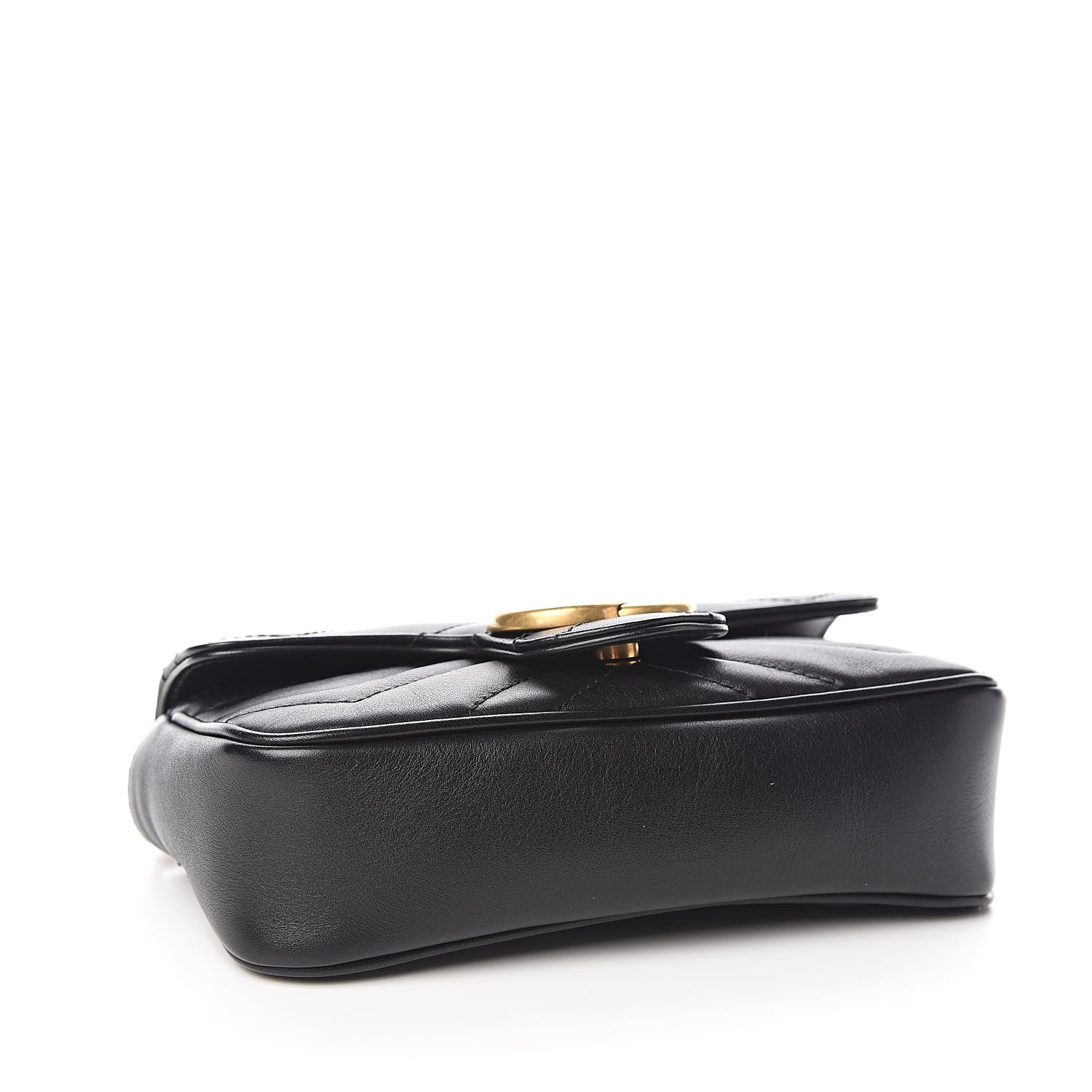Gucci Calfskin Matelasse Super Mini GG Marmont Shoulder Bag Black 4 of 10