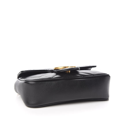 Gucci Calfskin Matelasse Super Mini GG Marmont Shoulder Bag Black 4 of 10