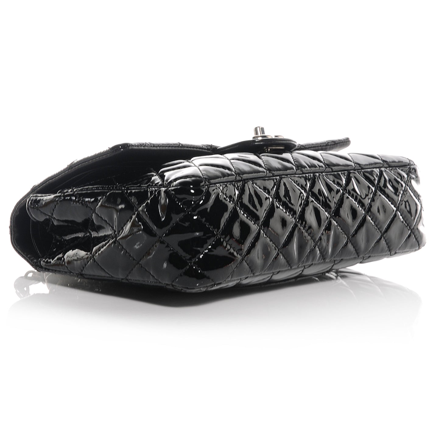 Patent Medium Double Flap Black