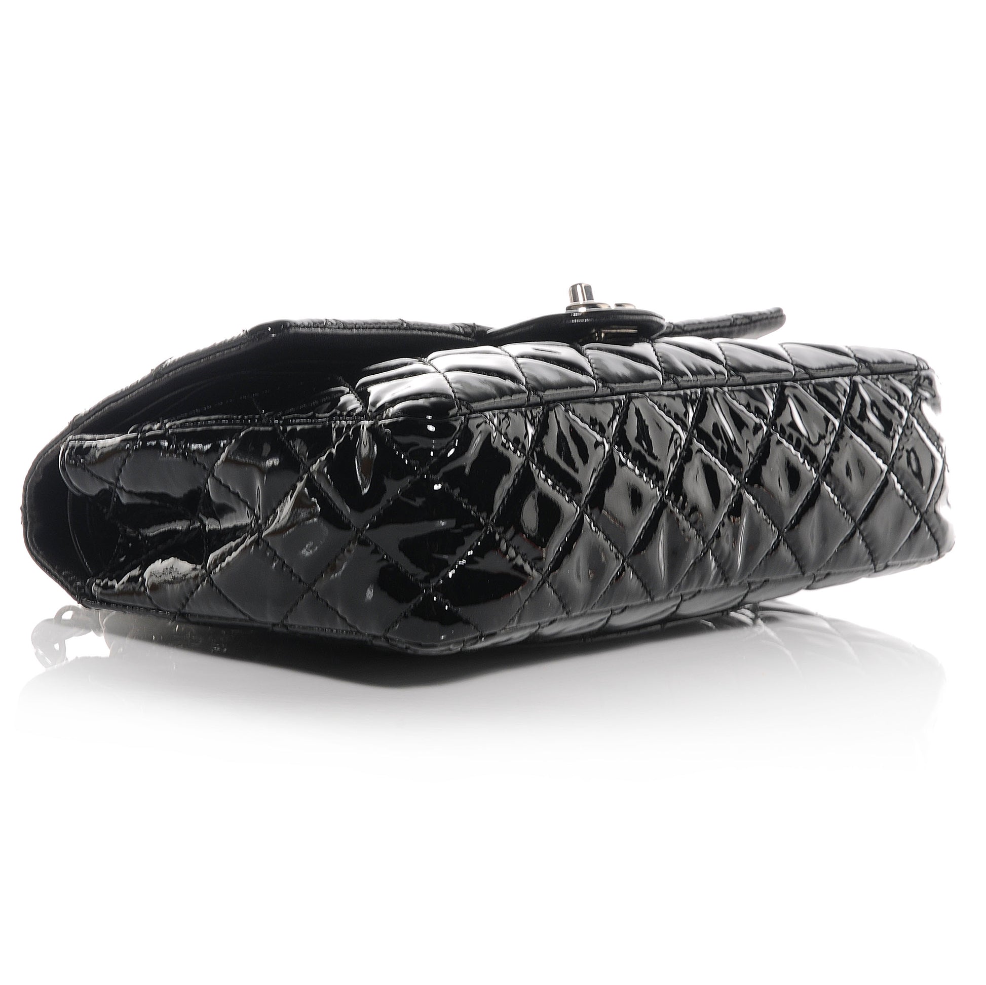 Chanel Patent Medium Double Flap Black 4 of 7