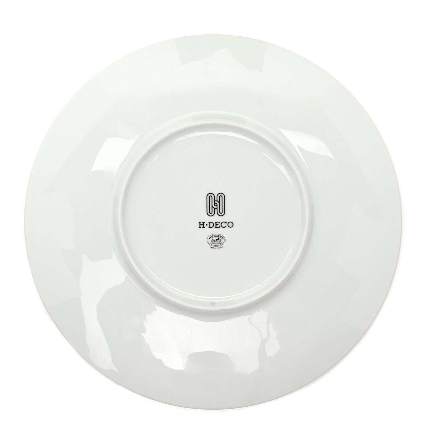Porcelain H Deco Dinner Plate Set of 2 Black White