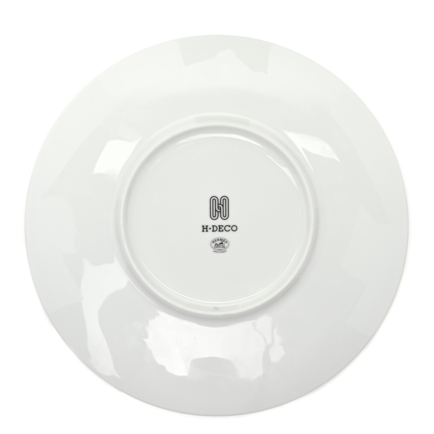 Hermes Porcelain H Deco Dinner Plate Set of 2 Black White 3 of 5