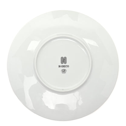 Hermes Porcelain H Deco Dinner Plate Set of 2 Black White 3 of 5