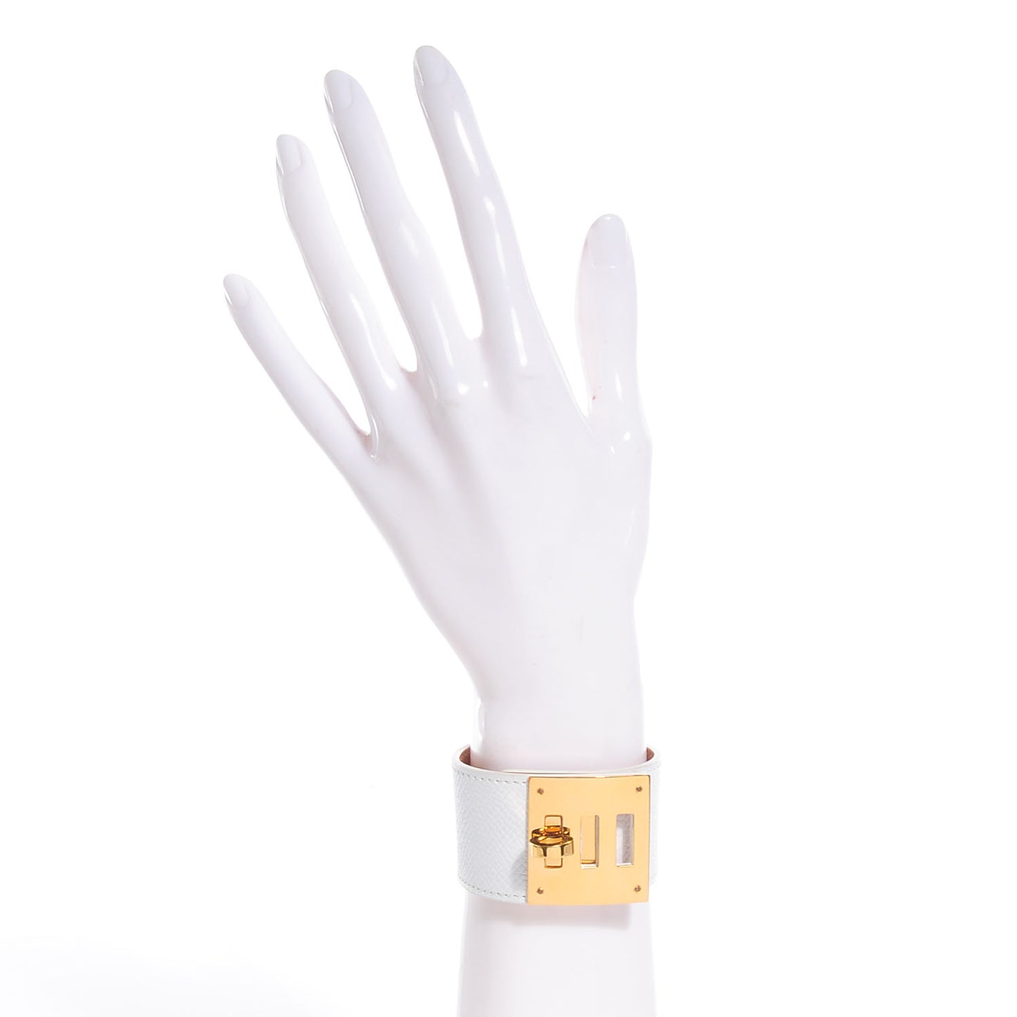 Epsom Kelly Dog Bracelet White