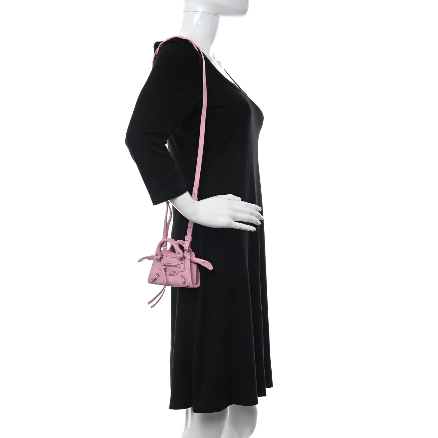 Smooth Calfskin Neo Classic Silver Hardware Super Nano City Crossbody Candy Pink