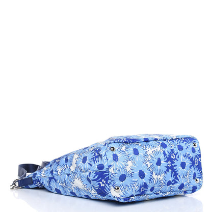 Prada Tessuto Nylon Saffiano Floral Print Tote Baltico Dis Primule 4 of 10