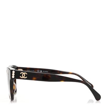 Chanel Acetate Polarized Pearl CC Square Sunglasses 5482-H-A Dark Havana 3 of 8