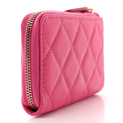 Chanel Caviar Quilted Zipped Key Holder Case Pink 3 of 8