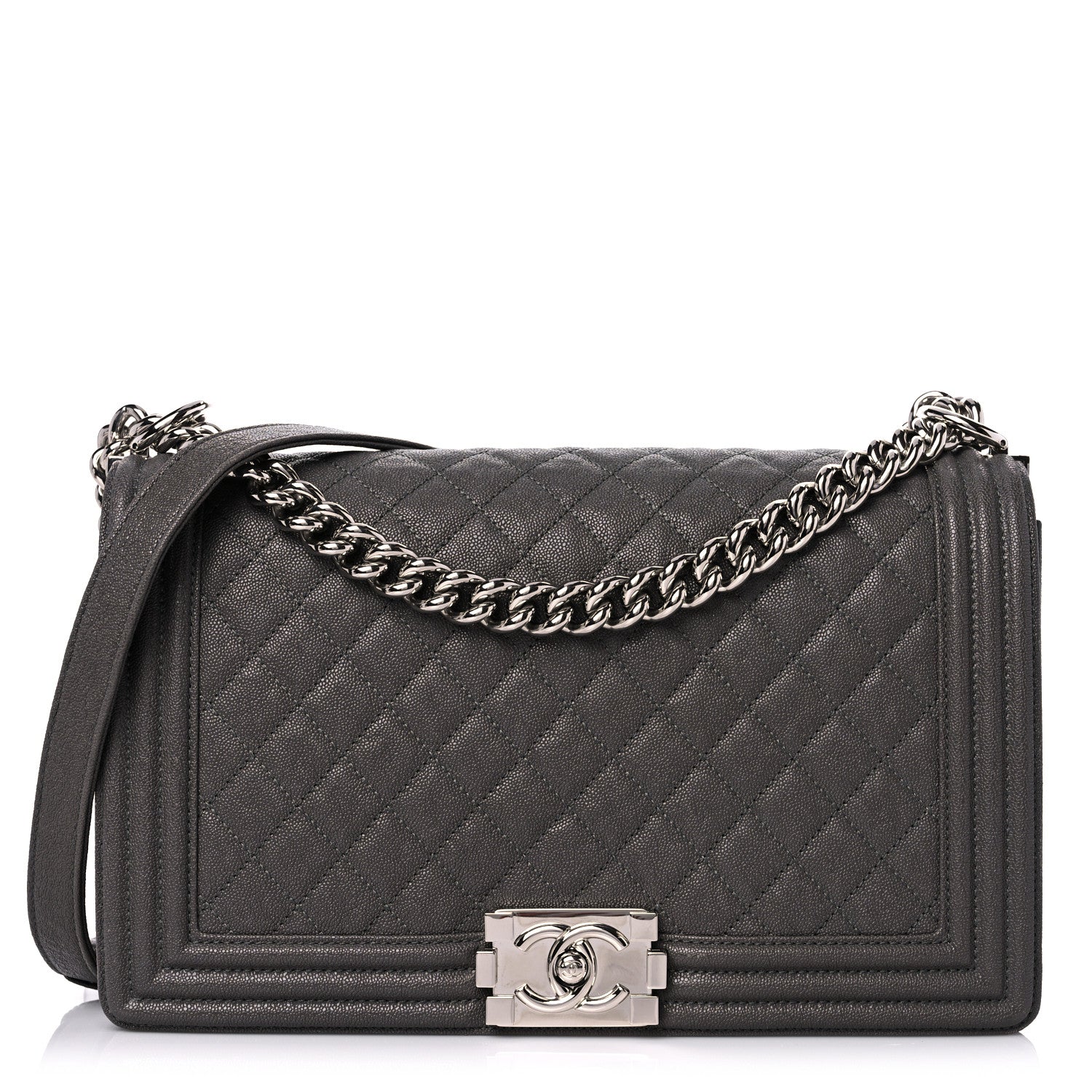 Chanel Caviar Quilted New Medium Boy Flap Grey 1 of 15