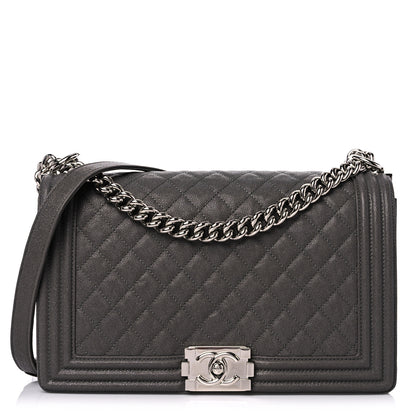 Chanel Caviar Quilted New Medium Boy Flap Grey 1 of 15