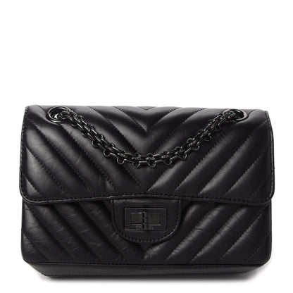 Chanel Aged Calfskin Chevron Quilted 2.55 Reissue Mini Flap So Black 1 of 11