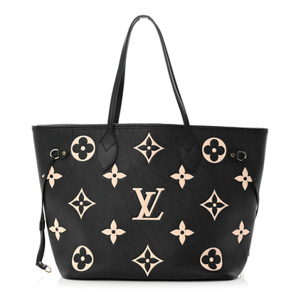 Louis Vuitton Empreinte Monogram Giant Neverfull MM Black Beige 3 of 14