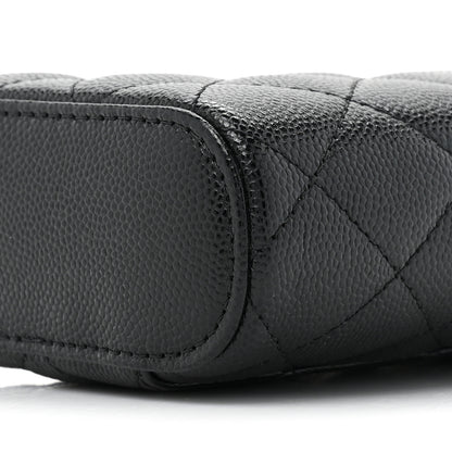 Chanel Caviar Quilted Small Vertical Coco Beauty Vanity Case With Chain Black 9 of 11