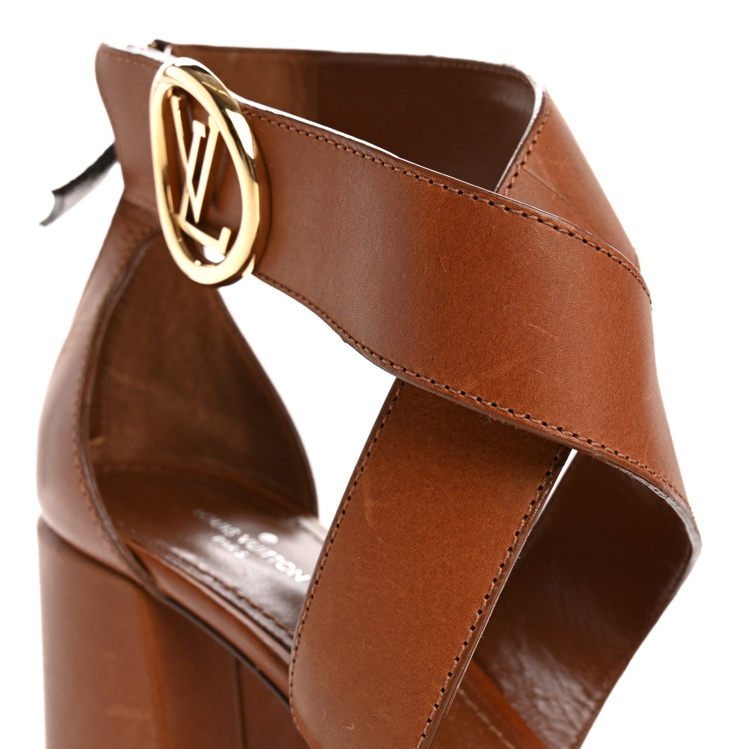 Louis Vuitton Calfskin Monogram Horizon Sandals 37.5 Cognac Brown 11 of 15