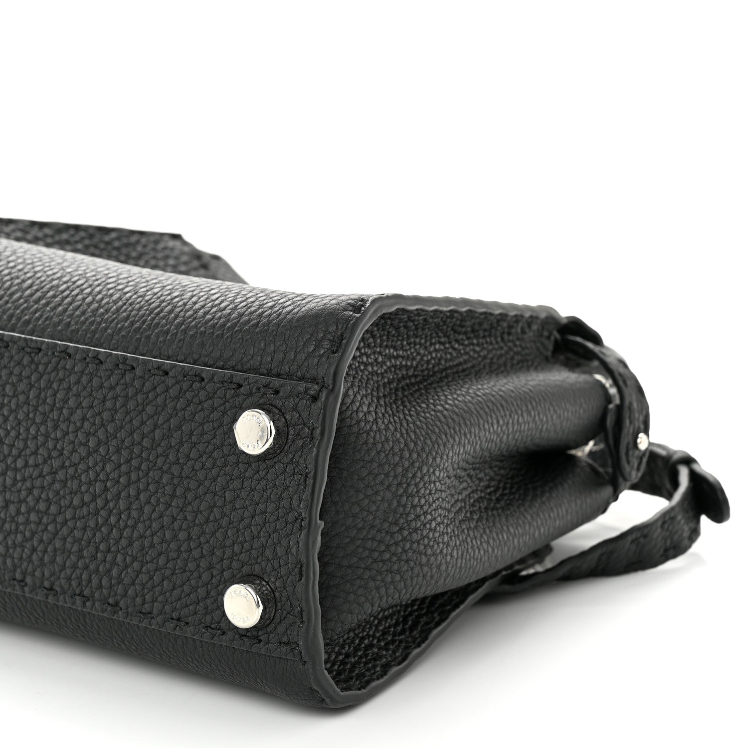 Fendi Cuoio Romano Selleria Bi-Color Mini Peekaboo Iconic Satchel Black Mou 10 of 10