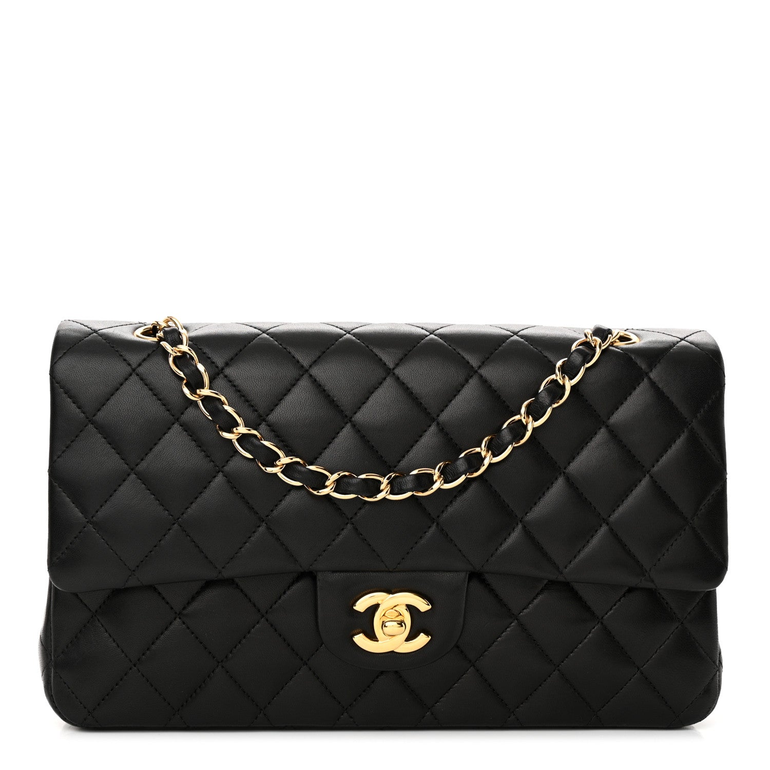 Chanel Lambskin Quilted Medium Double Flap Black 1 of 14