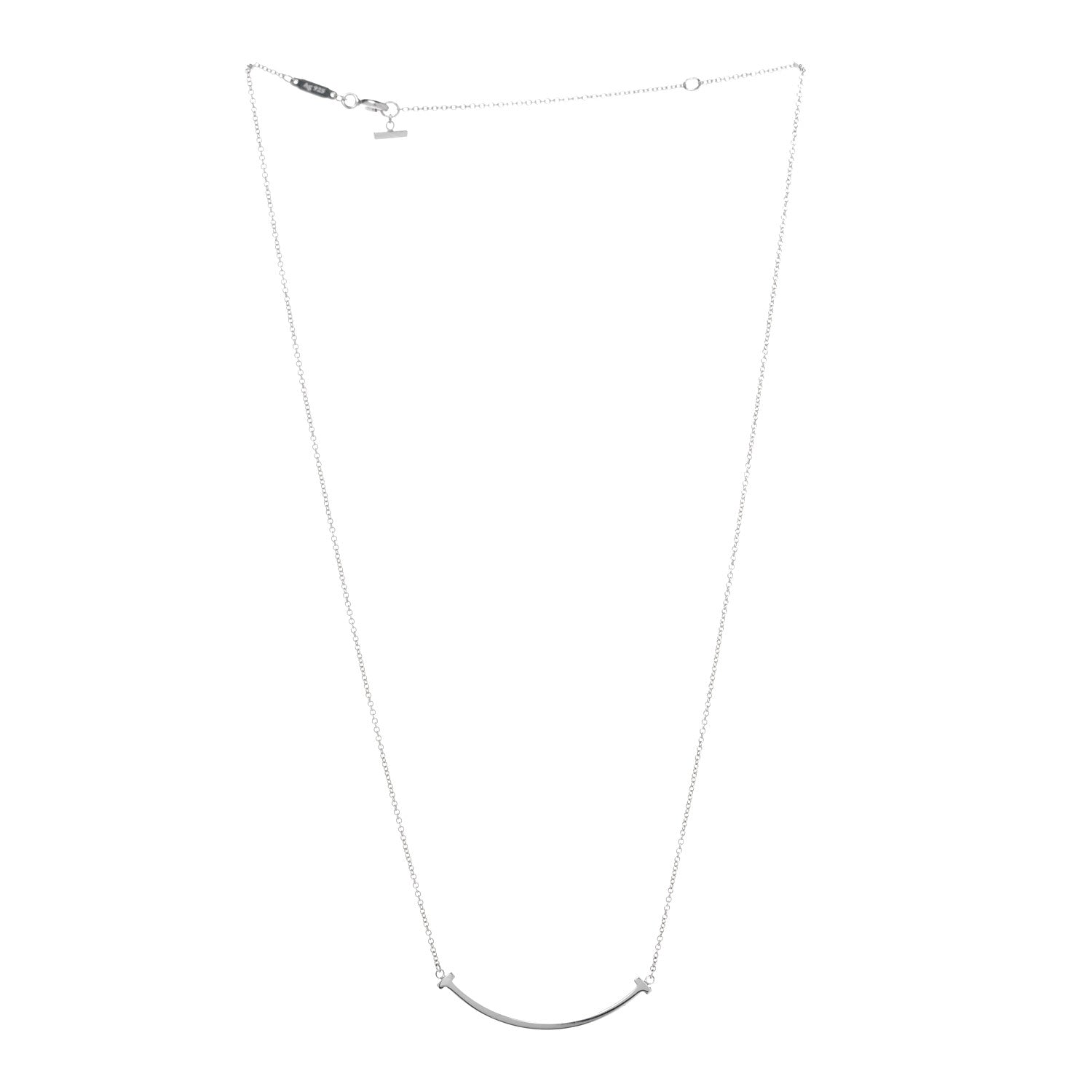 Tiffany Sterling Silver Small T Smile Pendant Necklace 2 of 6