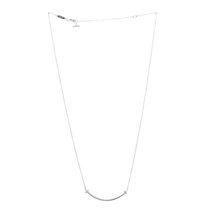 Tiffany Sterling Silver Small T Smile Pendant Necklace 2 of 6