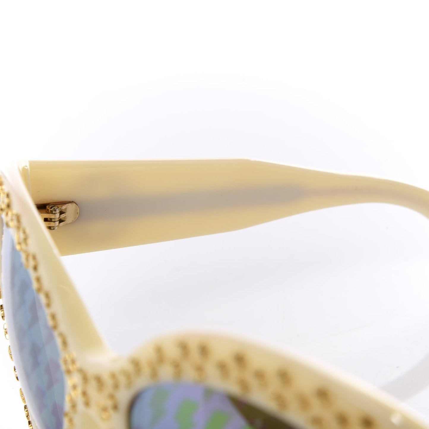 Square Frame Star Sunglasses GG 3870/S Ivory Gold
