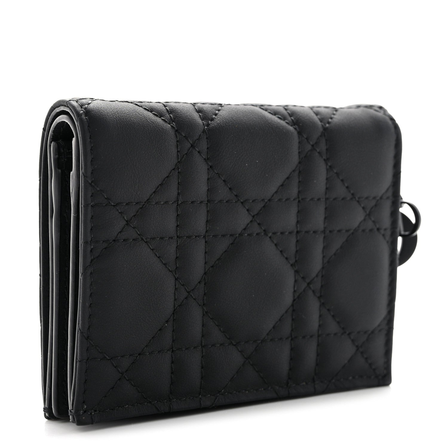 Christian Dior Ultra Matte Calfskin Small Lady Dior Flap Card Holder Black 3 of 7