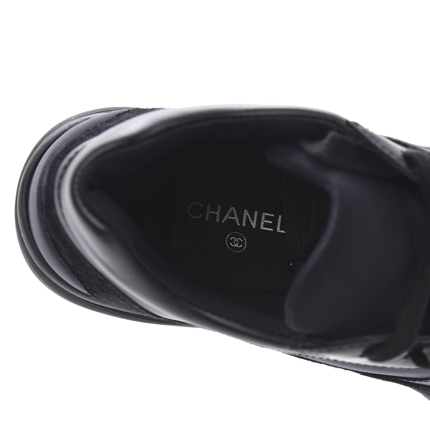 Chanel Toile Suede Calfskin CC Sneakers 39 Black 6 of 8