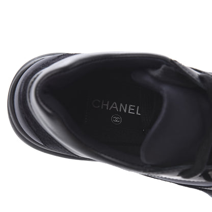 Chanel Toile Suede Calfskin CC Sneakers 39 Black 6 of 8