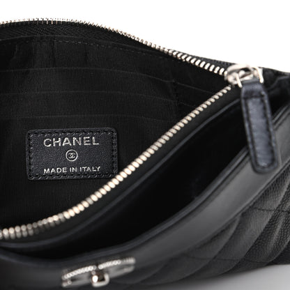 Chanel Caviar Quilted Mademoiselle Vintage Zip Pouch Black 6 of 8