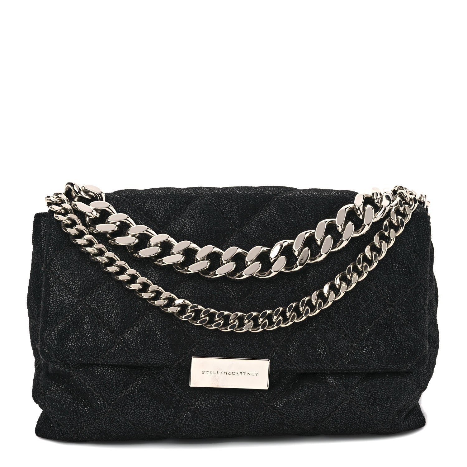 Stella McCartney Shaggy Deer Quilted Small Beckett Chain Shoulder Bag Black 1 of 9
