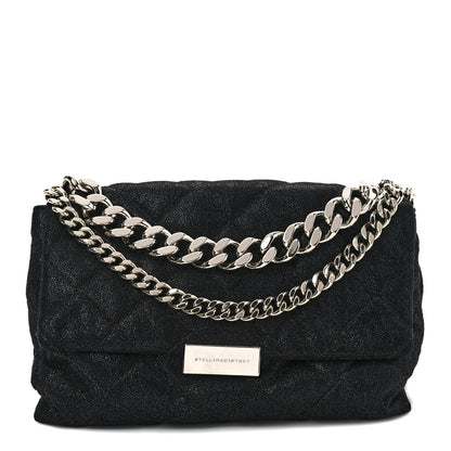 Stella McCartney Shaggy Deer Quilted Small Beckett Chain Shoulder Bag Black 1 of 9