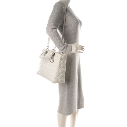 Christian Dior Lambskin Cannage Large Lady Dior White 2 of 9