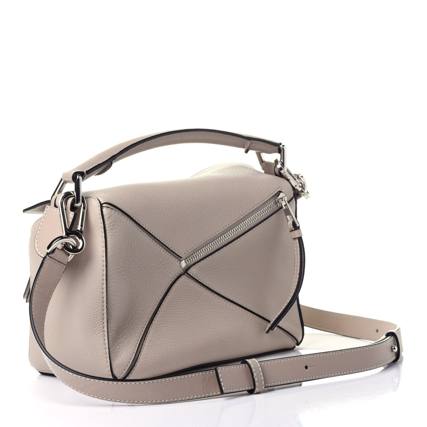 Calfskin Small Puzzle Bag Light Oat