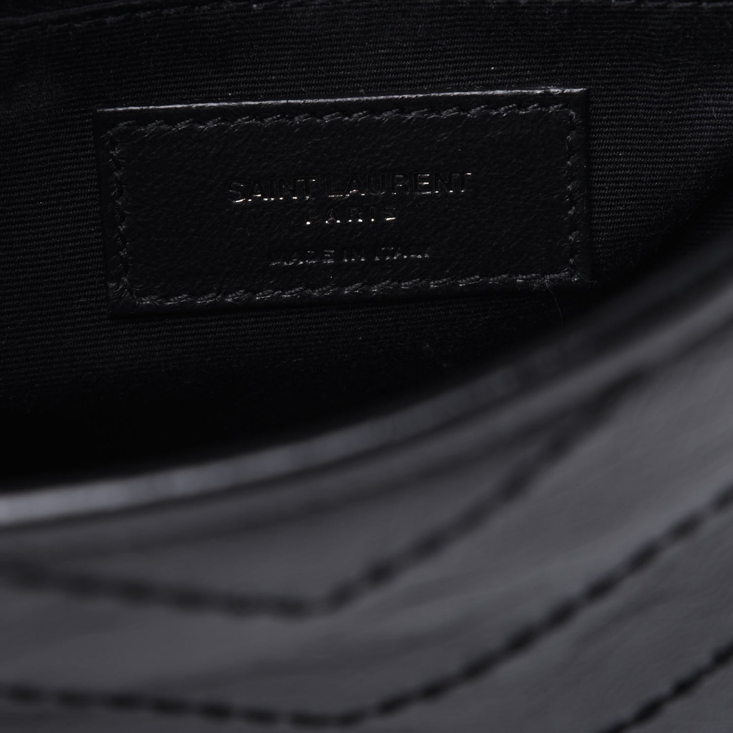 Crinkled Calfskin Matelasse Monogram Niki Chain Wallet Black