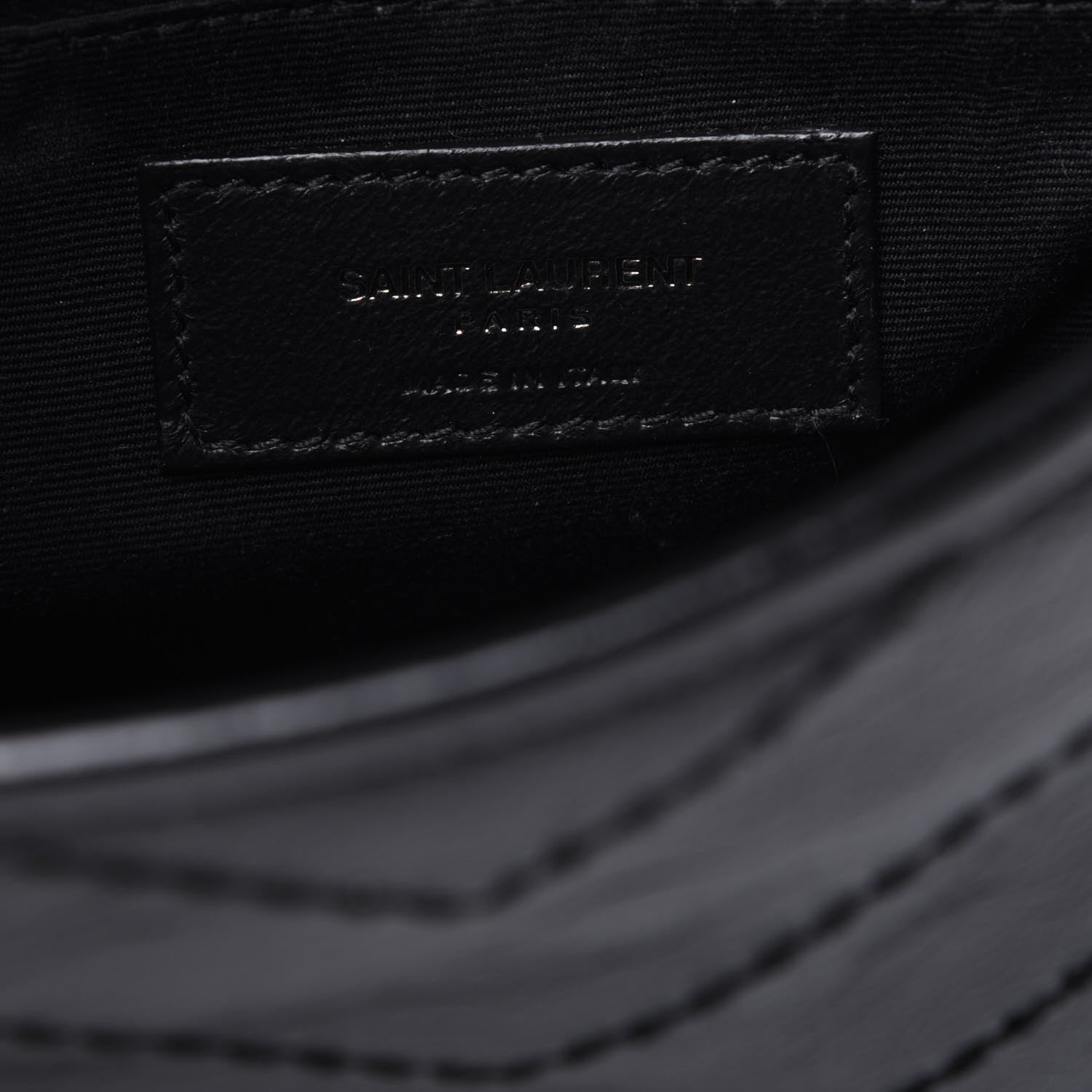 Saint Laurent Crinkled Calfskin Matelasse Monogram Niki Chain Wallet Black 6 of 10