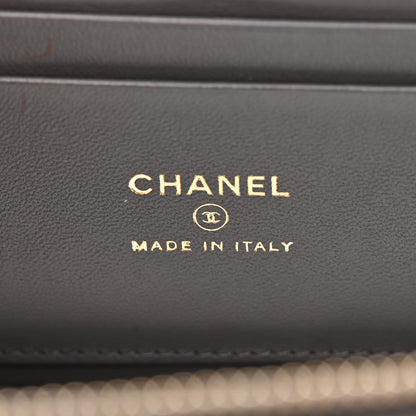 Chanel Lambskin Quilted Small Top Handle Vanity Case With Chain Dark Grey 6 of 12