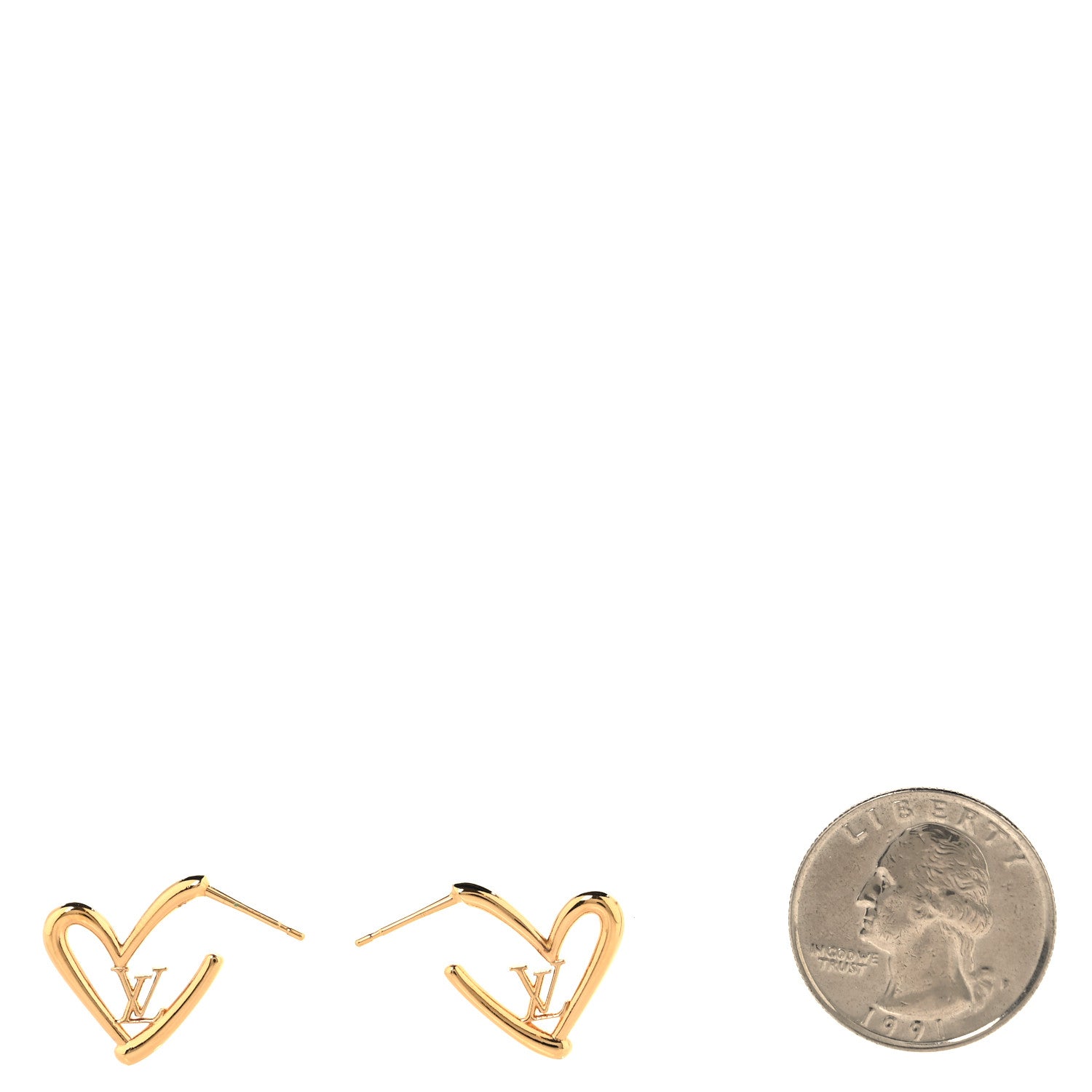 Louis Vuitton Fall In Love Heart Earrings PM Gold 2 of 3