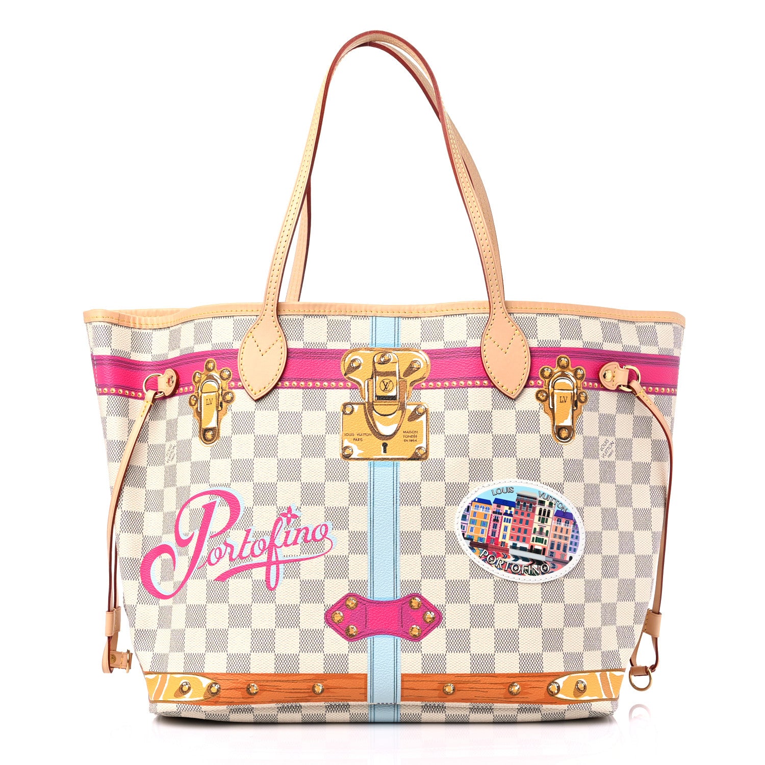 Louis Vuitton Damier Azur Summer Trunks Portofino Neo Neverfull MM 3 of 9