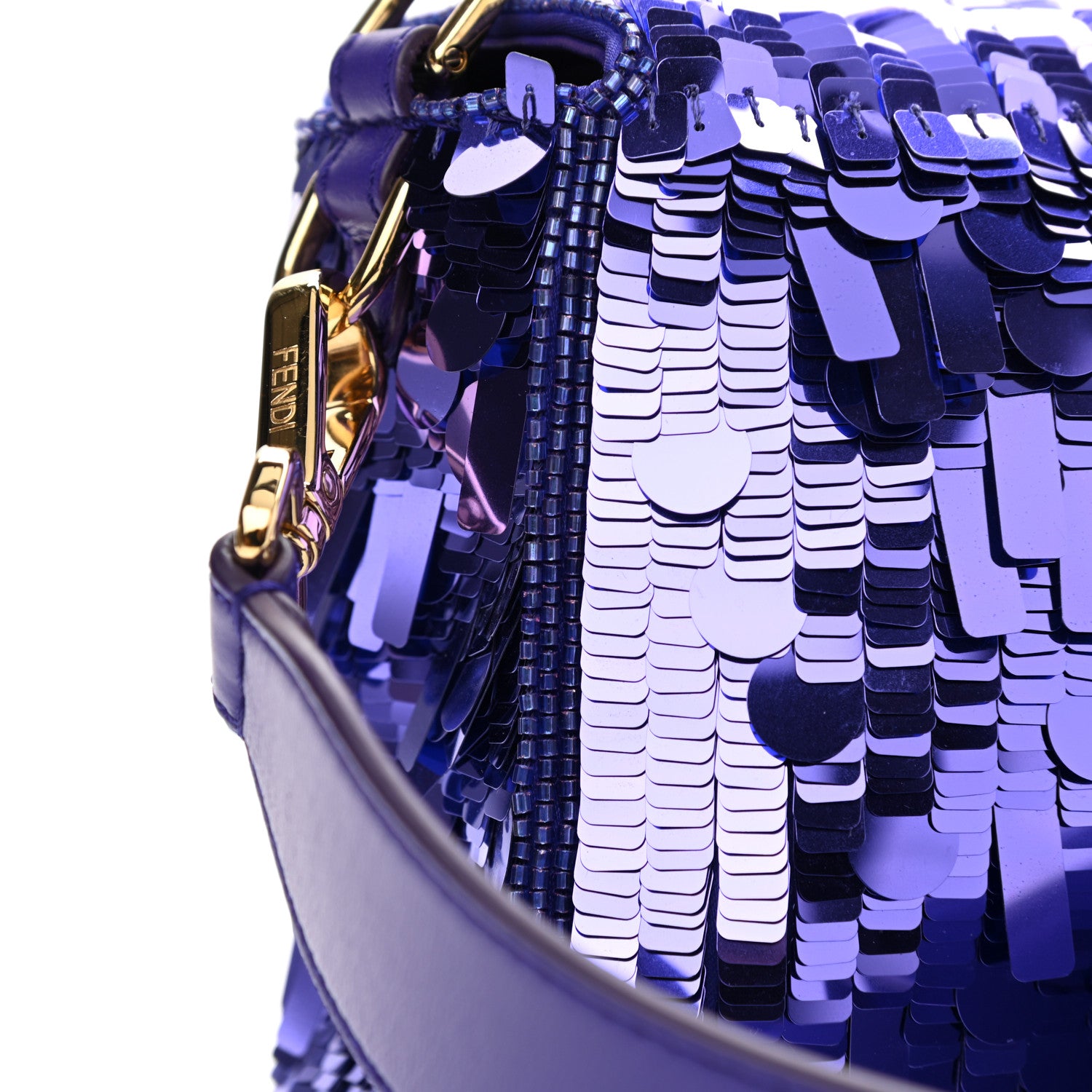 Fendi Sequin Paillettes Shiny Nappa Sex and the City Baguette Viola Purple Rain 11 of 11