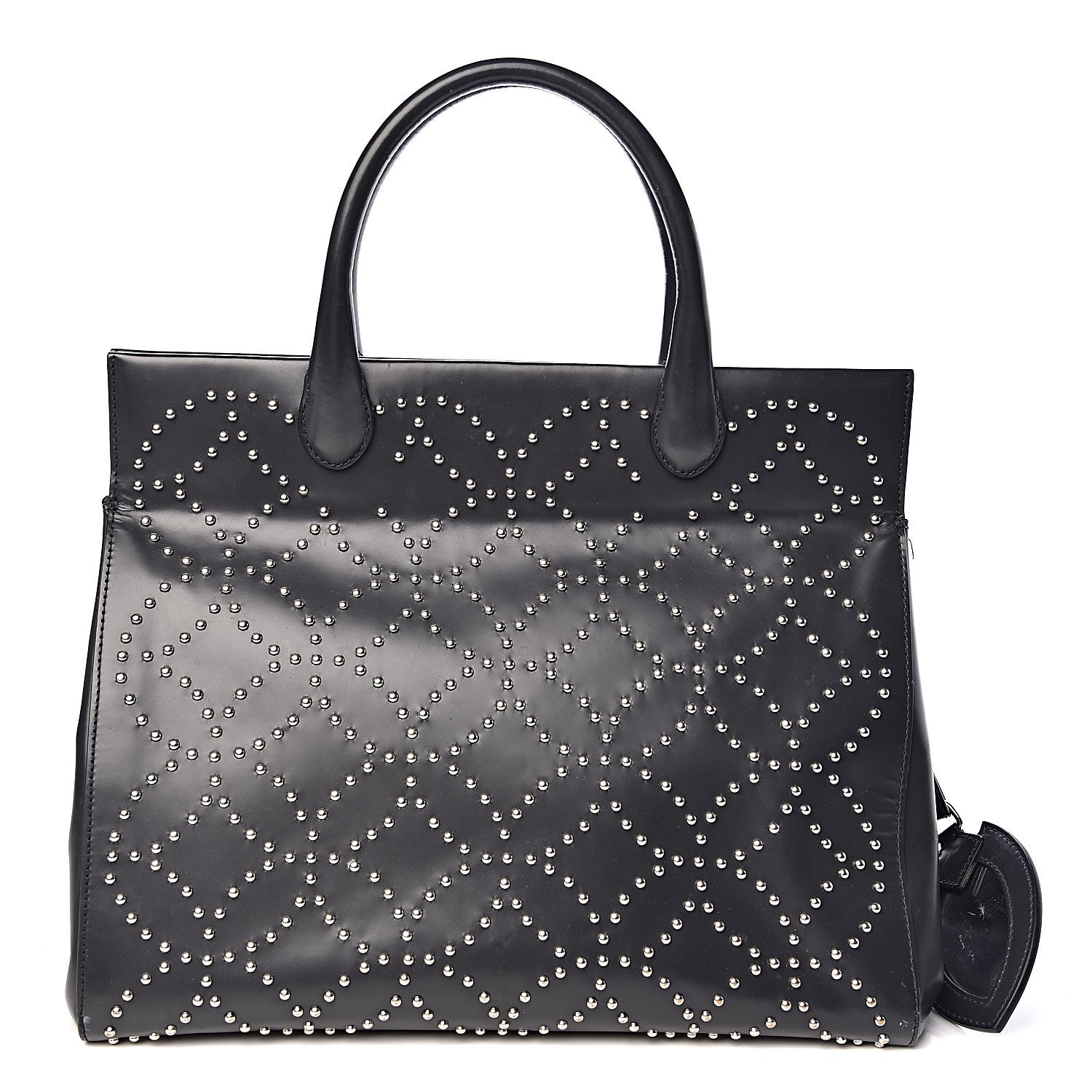 Alaia Calfskin Arabesque Studded Clous Tote Dark Grey 1 of 12