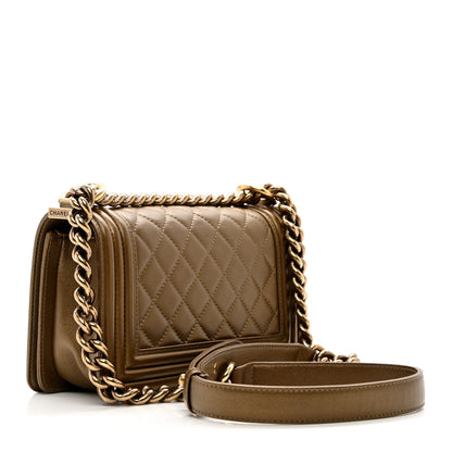 Chanel Metallic Calfskin Quilted Small Boy Flap Gold 3 of 9