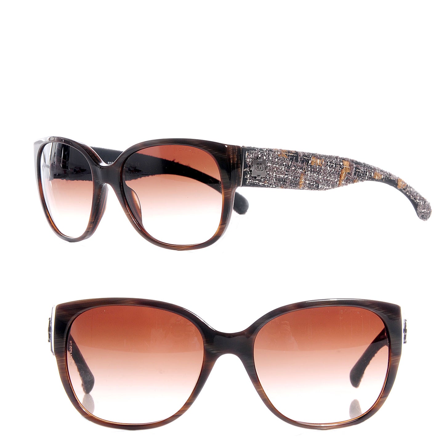 Tweed CC Sunglasses 5237 Brown