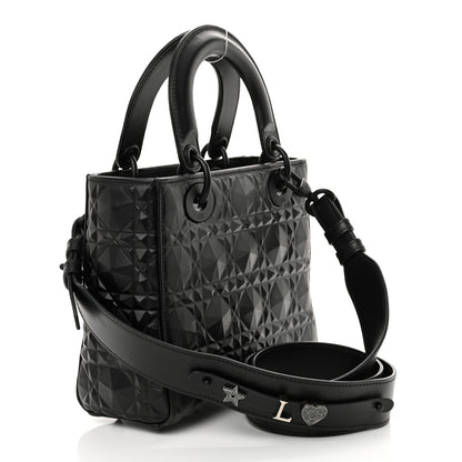 Christian Dior Calfskin Cannage Diamond Small My ABCDior Lady Dior Black 3 of 13