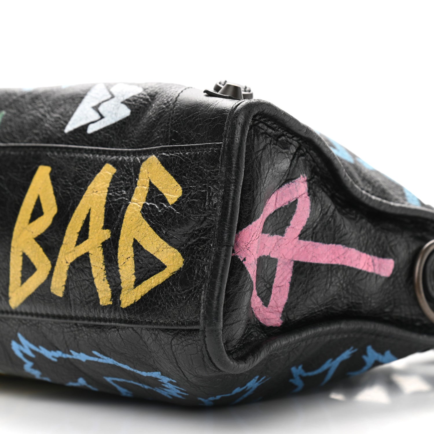 Balenciaga Agneau Graffiti All Over Classic Hardware S City Black Multicolor 9 of 10